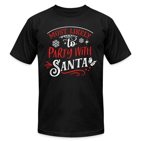 66015 Most Likely To Party With Santa B&C TSHIRT - black