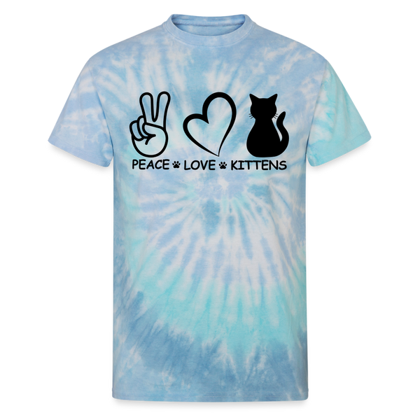 65016 Peace Love Kittens 🐾 FurBaby TD TSHIRT - blue lagoon