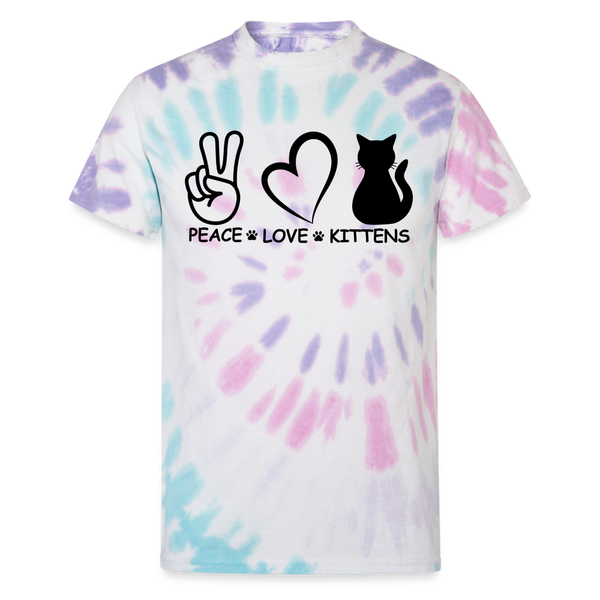 65016 Peace Love Kittens 🐾 FurBaby TD TSHIRT - Pastel Spiral