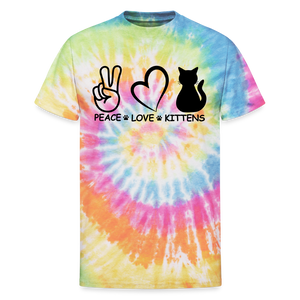 65016 Peace Love Kittens 🐾 FurBaby TD TSHIRT - rainbow