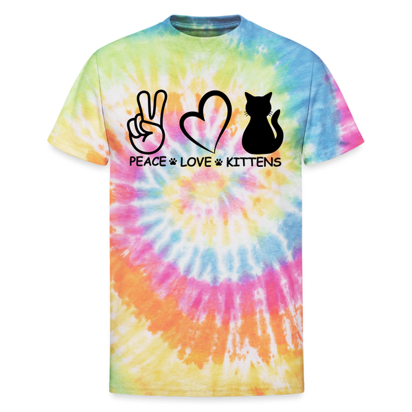 65016 Peace Love Kittens 🐾 FurBaby TD TSHIRT - rainbow