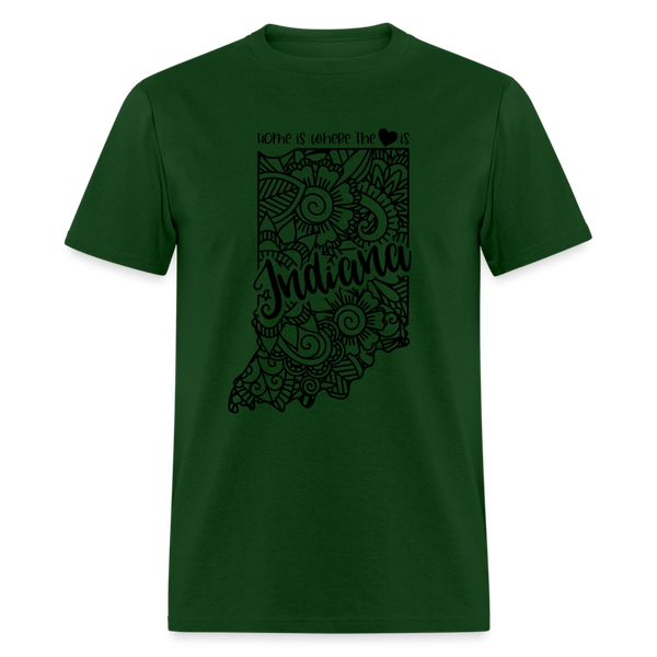 1154 1/4S Home Is Indiana TSHIRT - forest green