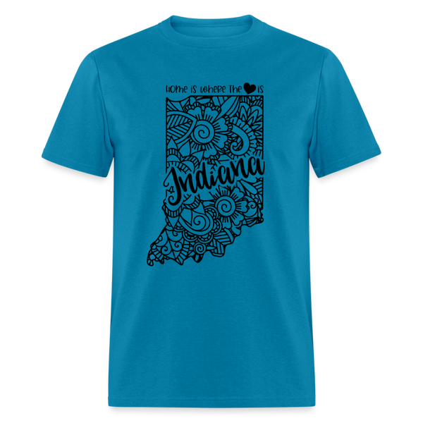 1154 1/4S Home Is Indiana TSHIRT - turquoise