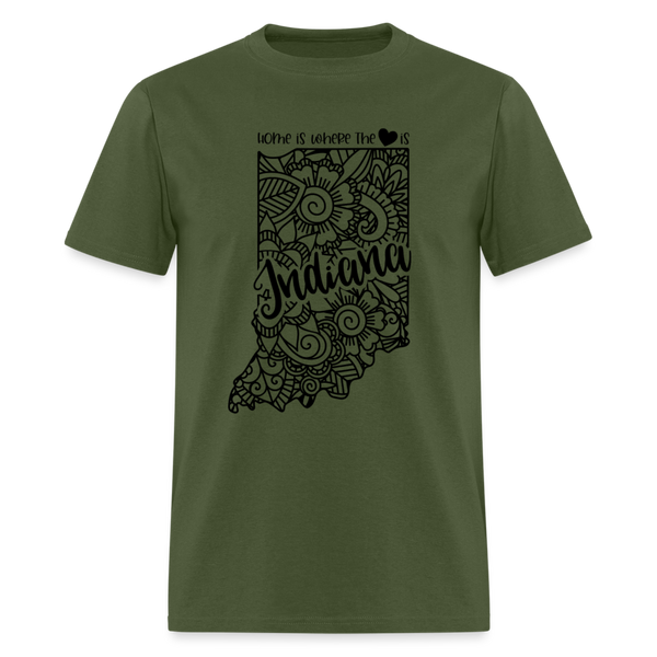 1154 1/4S Home Is Indiana TSHIRT - military green