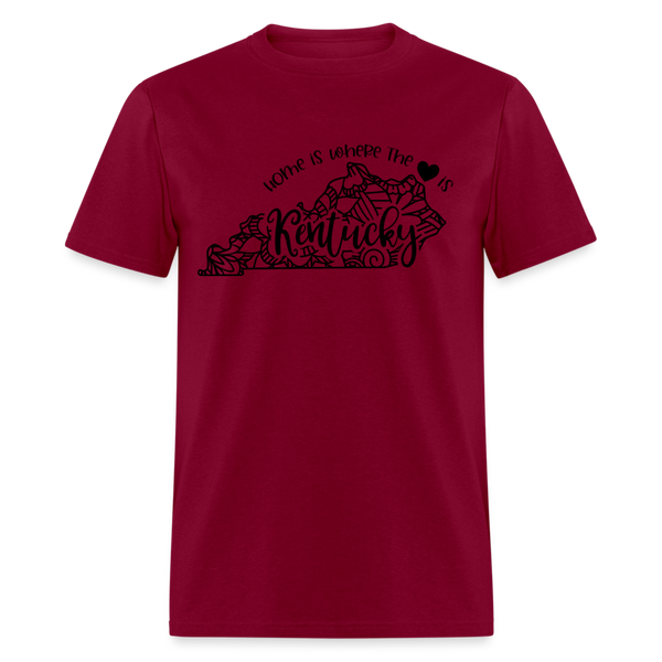 1163 1/4S Home Is Kentucky TSHIRT - burgundy