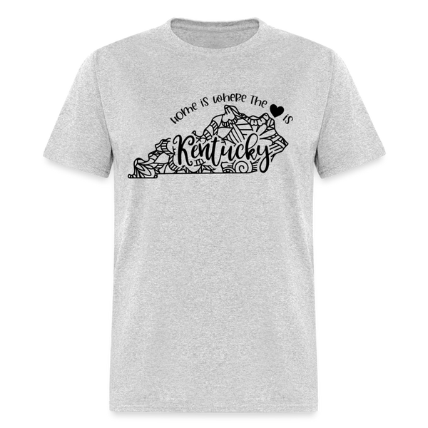 1163 1/4S Home Is Kentucky TSHIRT - heather gray