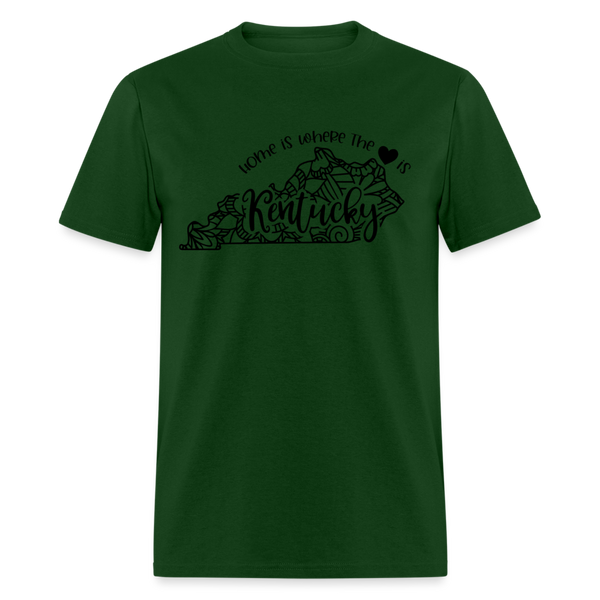 1163 1/4S Home Is Kentucky TSHIRT - forest green