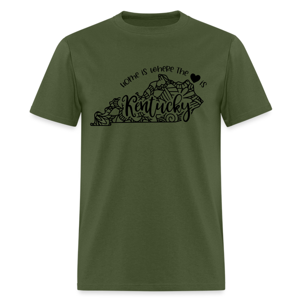 1163 1/4S Home Is Kentucky TSHIRT - military green