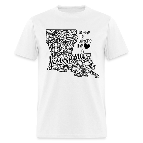 1164 1/4S Home Is Louisiana TSHIRT - white