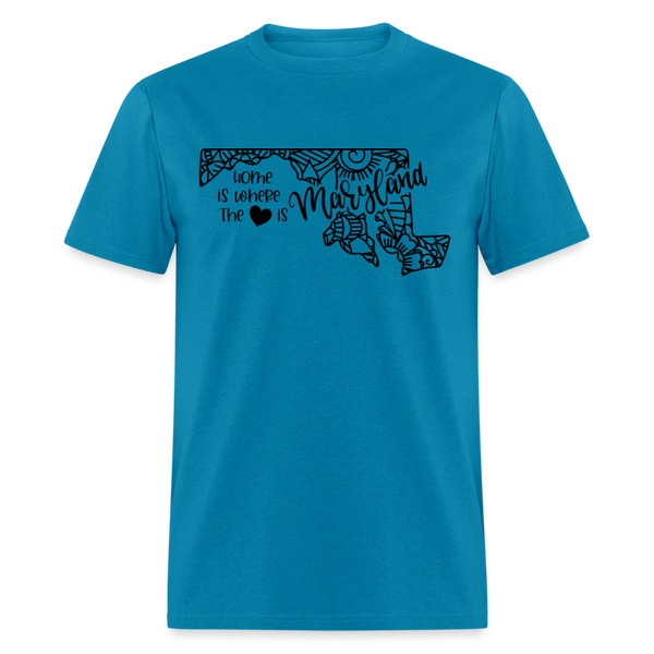 1166 1/4S Home Is Maryland TSHIRT - turquoise