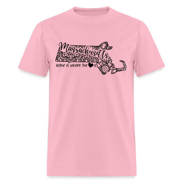 1167 1/4S Home is Massachusetts TSHIRT - pink