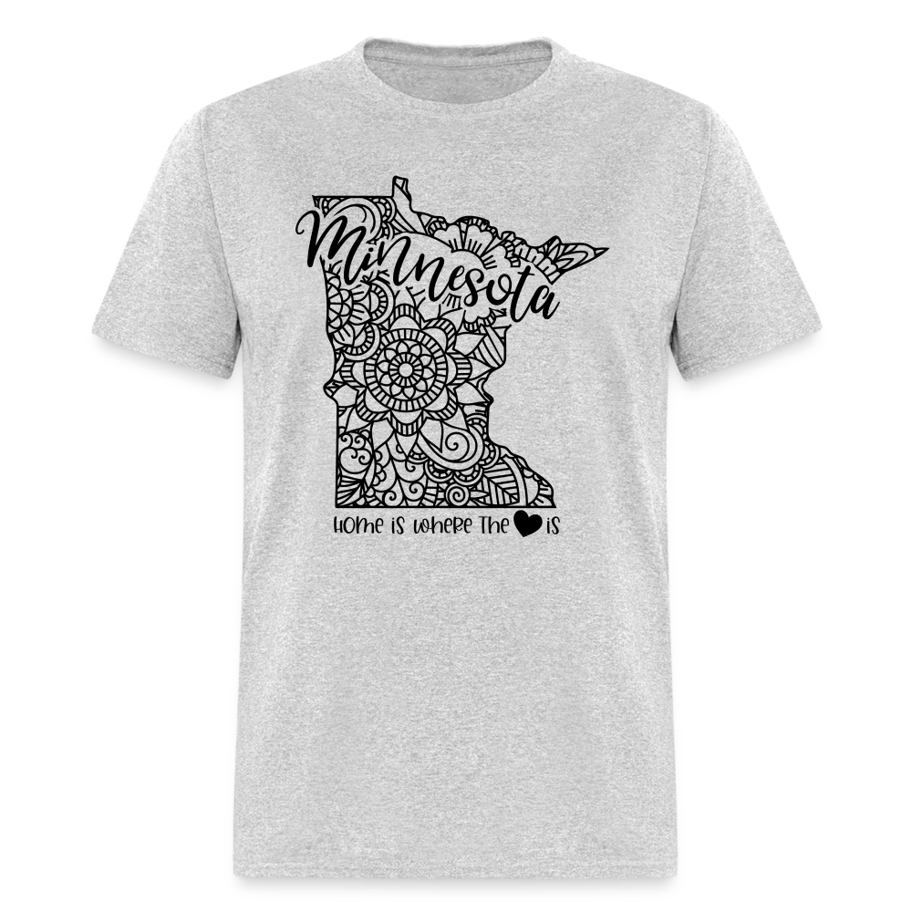 1176 1/4S Home Is Minnesota TSHIRT - heather gray