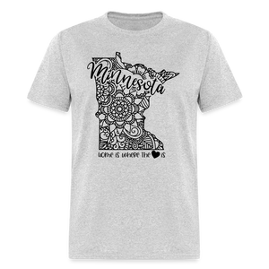 1176 1/4S Home Is Minnesota TSHIRT - heather gray