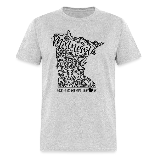 1176 1/4S Home Is Minnesota TSHIRT - heather gray