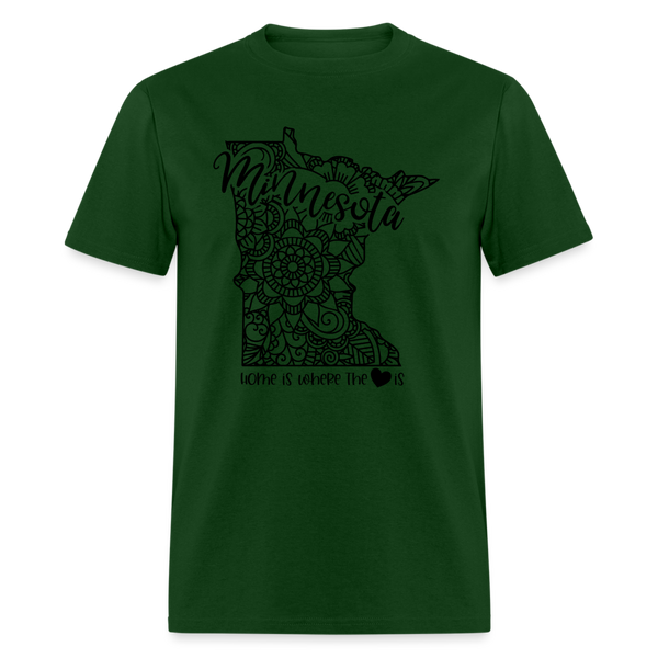 1176 1/4S Home Is Minnesota TSHIRT - forest green