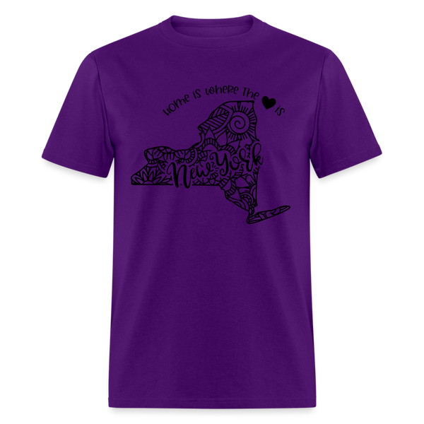 1226 1/4S Home Is New York TSHIRT - purple