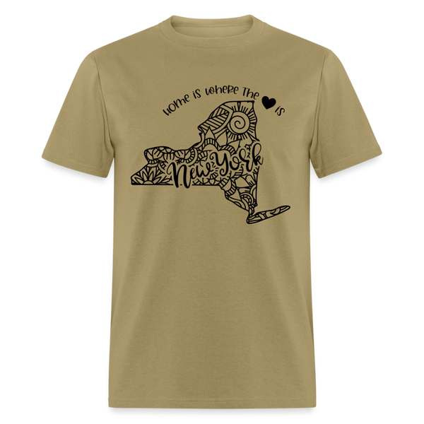 1226 1/4S Home Is New York TSHIRT - khaki