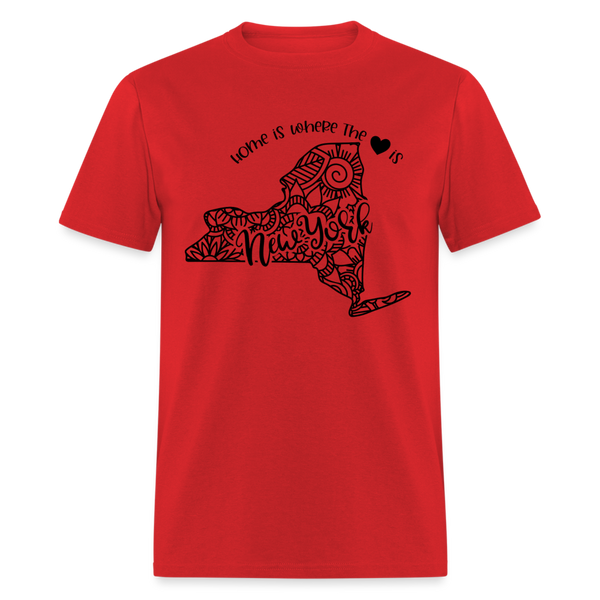 1226 1/4S Home Is New York TSHIRT - red