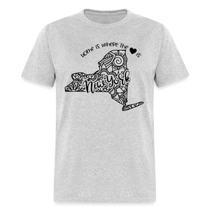 1226 1/4S Home Is New York TSHIRT - heather gray