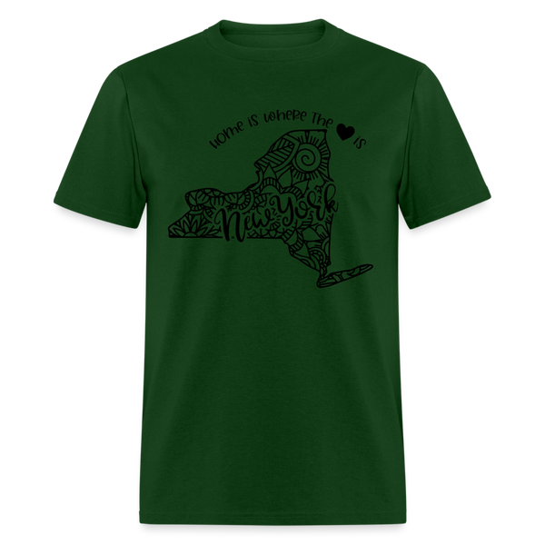 1226 1/4S Home Is New York TSHIRT - forest green