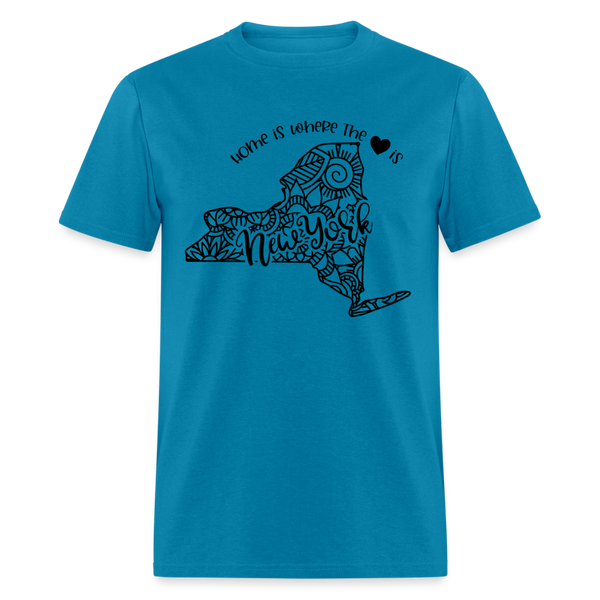 1226 1/4S Home Is New York TSHIRT - turquoise