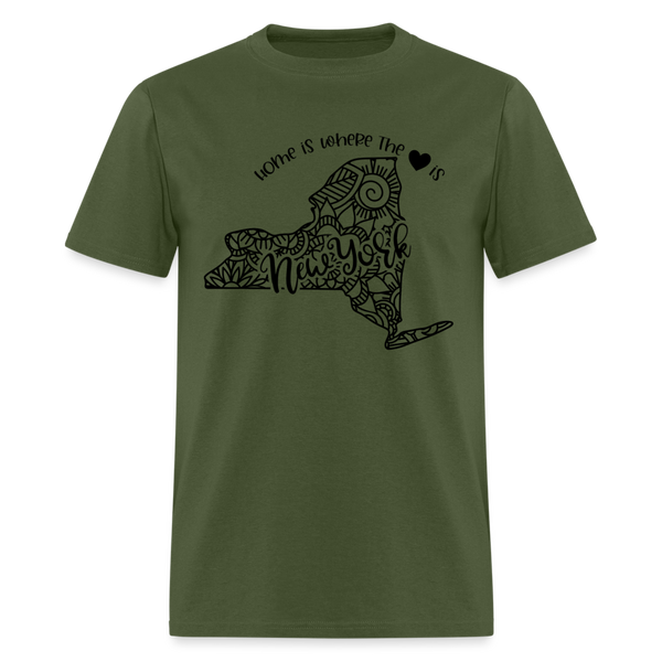 1226 1/4S Home Is New York TSHIRT - military green