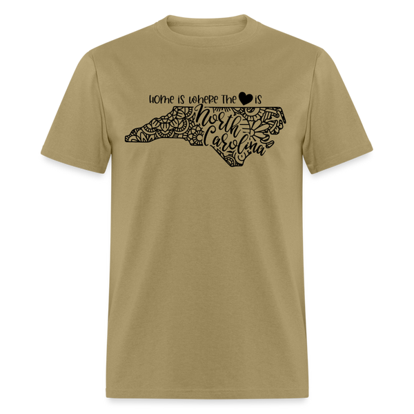 1227 1/4S Home Is North Carolina TSHIRT - khaki