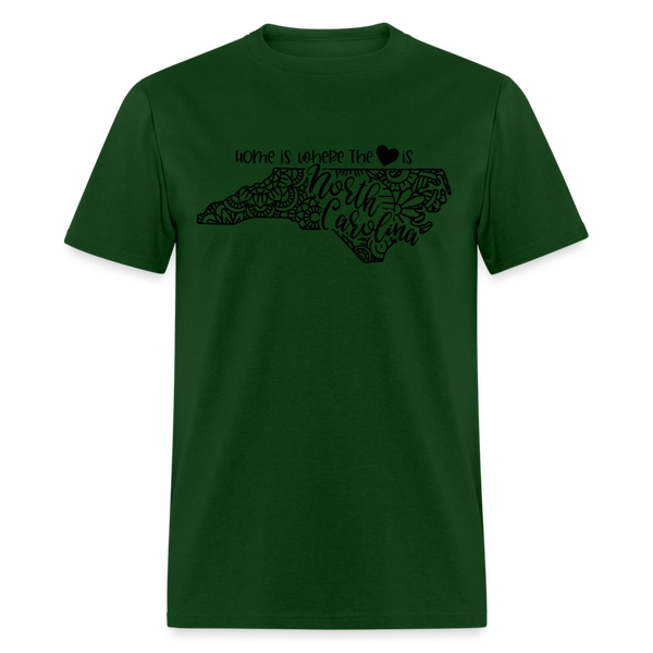 1227 1/4S Home Is North Carolina TSHIRT - forest green