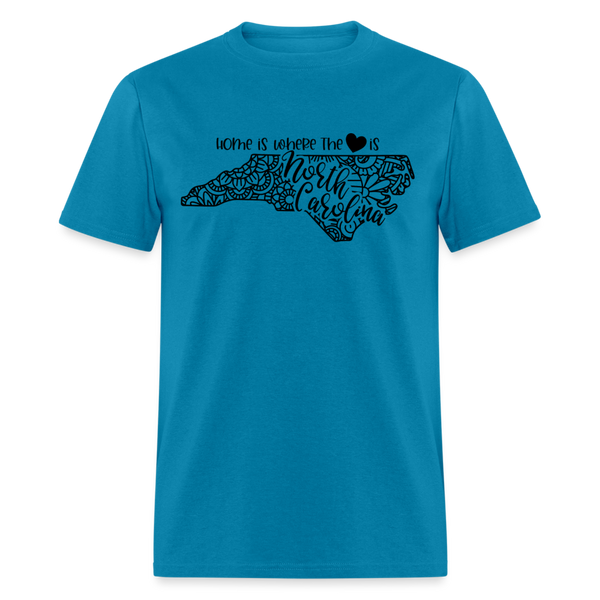 1227 1/4S Home Is North Carolina TSHIRT - turquoise