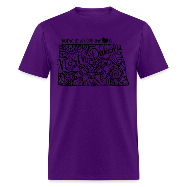 1228 1/4S Home Is North Dakota TSHIRT - purple