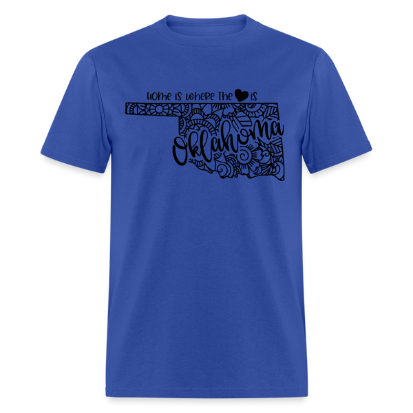 1230 1/4S Home Is Oklahoma TSHIRT - royal blue