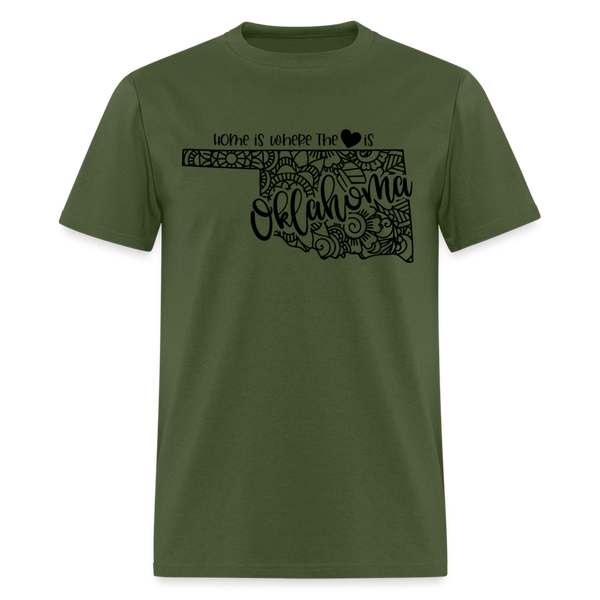 1230 1/4S Home Is Oklahoma TSHIRT - military green