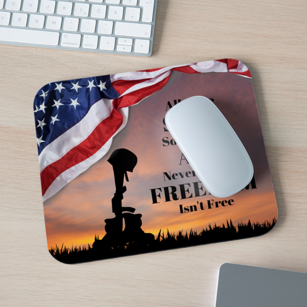 9017 Freedom Isn't Free MOUSE PAD - white