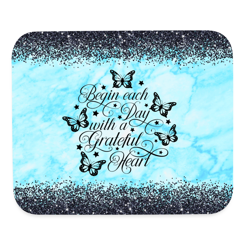 9021 Begin Each Day - Butterflies MOUSE PAD - white