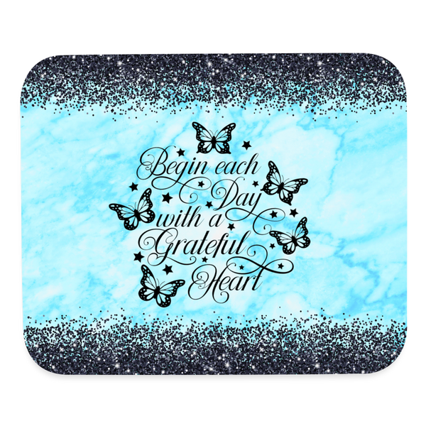 9021 Begin Each Day - Butterflies MOUSE PAD - white