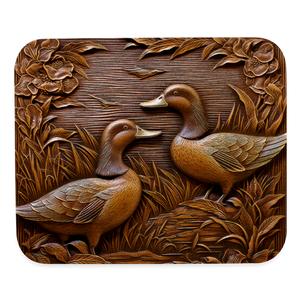 9025 Wood Carved Ducks MOUSE PAD - white