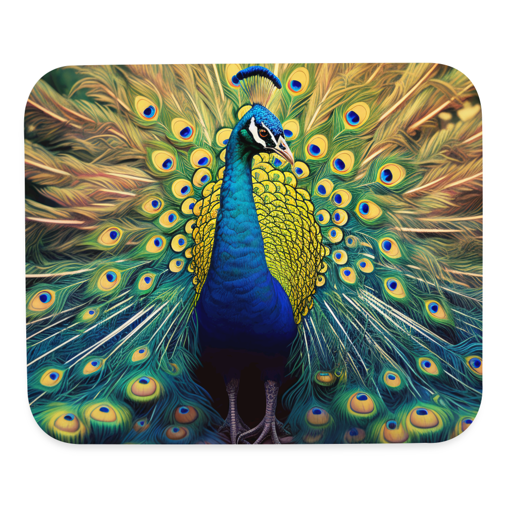 9022 Golden Peacock MOUSE PAD - white