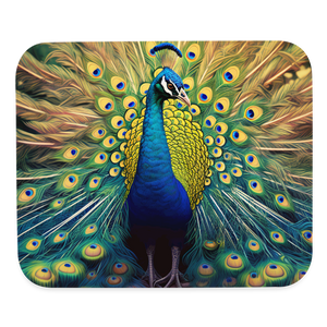 9022 Golden Peacock MOUSE PAD - white