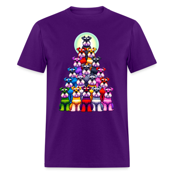 66018 Christmas Tree of Dogs - Schnauzer TSHIRT - purple