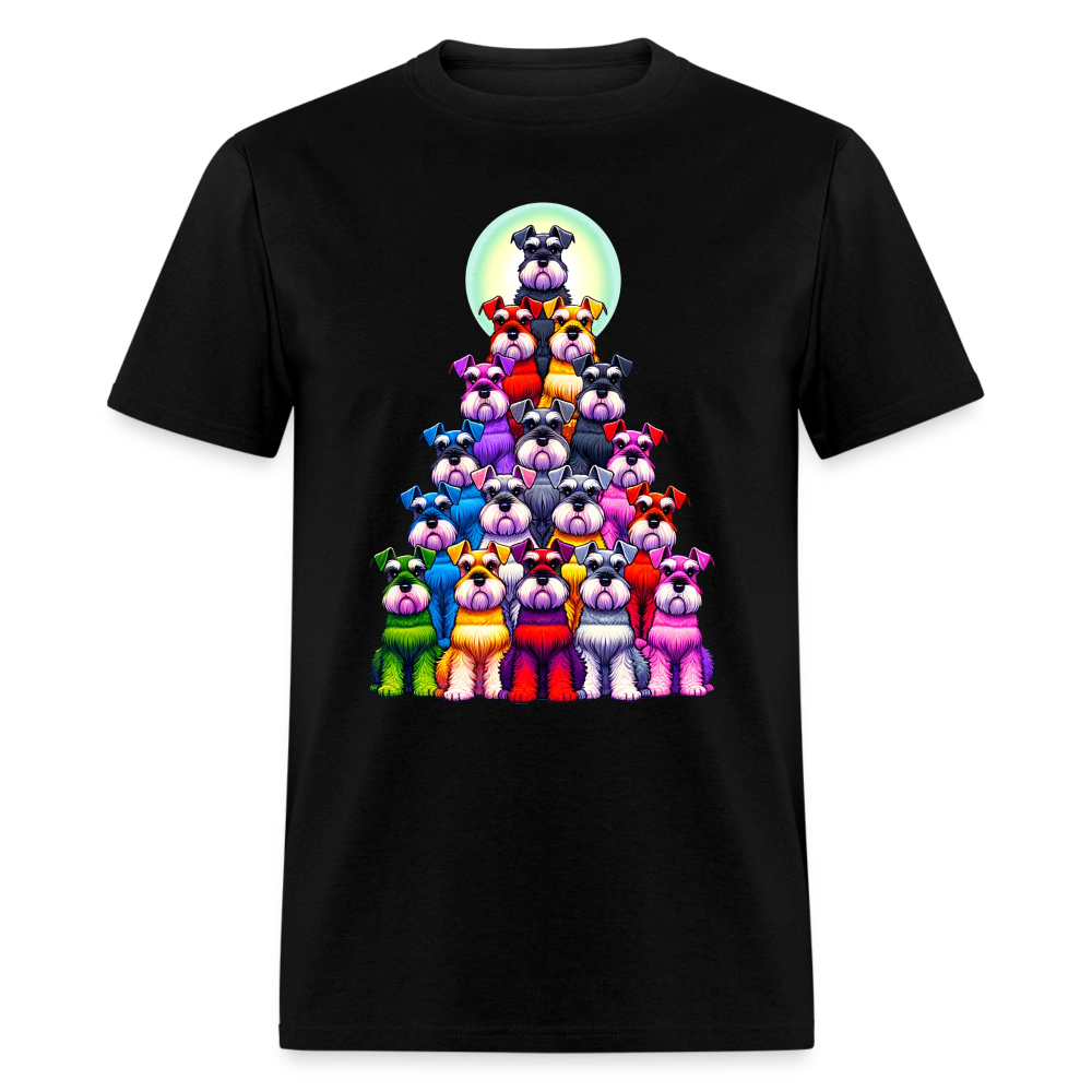 66018 Christmas Tree of Dogs - Schnauzer TSHIRT - black