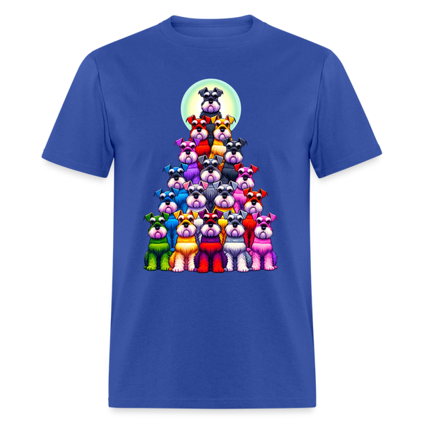 66018 Christmas Tree of Dogs - Schnauzer TSHIRT - royal blue