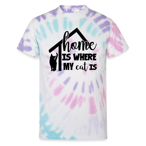 65011 Home Is Where My Cat Is 🐾 FurBaby TD TSHIRT - Pastel Spiral