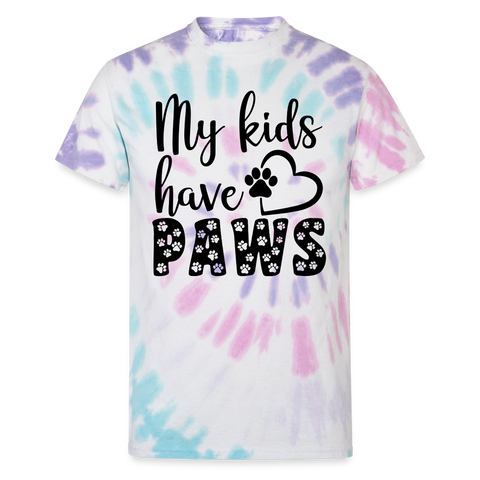 65013 My Kids Have Paws 🐾 FurBaby TD TSHIRT - Pastel Spiral