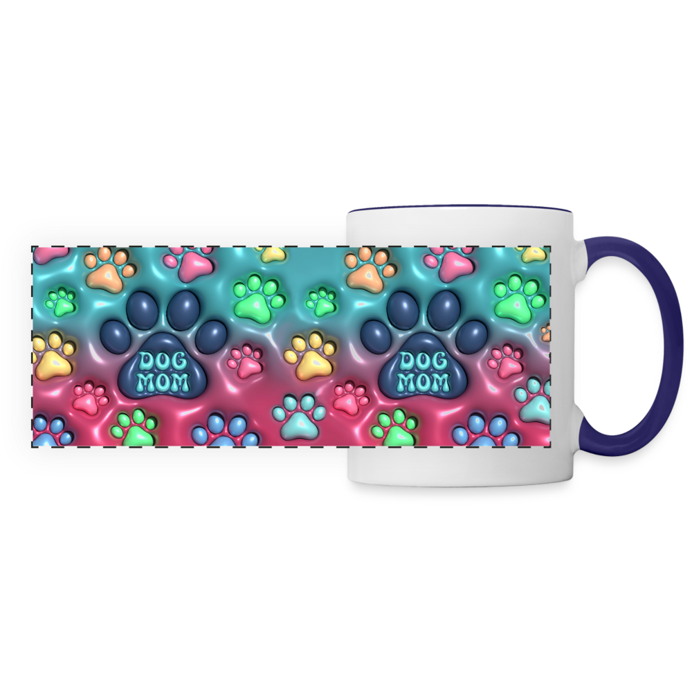 9015 3D Puffed Dog Mom MUG - white/cobalt blue