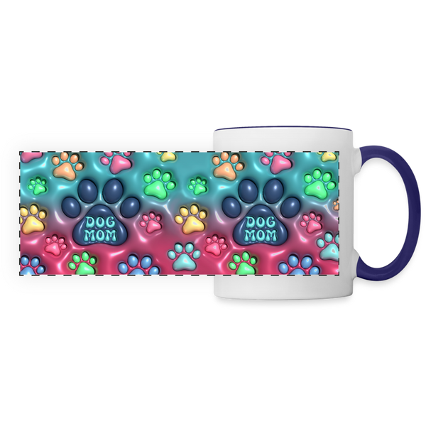 9015 3D Puffed Dog Mom MUG - white/cobalt blue