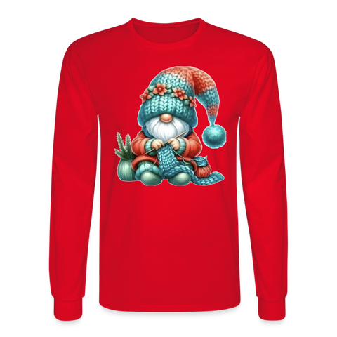 66020 4/4S Custom Brawley Knitting Gnome TSHIRT - red