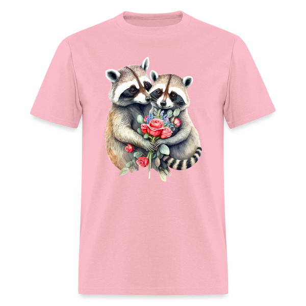 66024 1/4S Raccoons In Love TSHIRT - pink