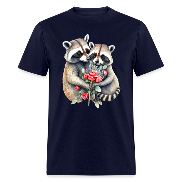 66024 1/4S Raccoons In Love TSHIRT - navy