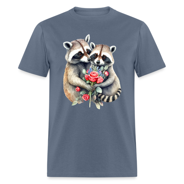 66024 1/4S Raccoons In Love TSHIRT - denim