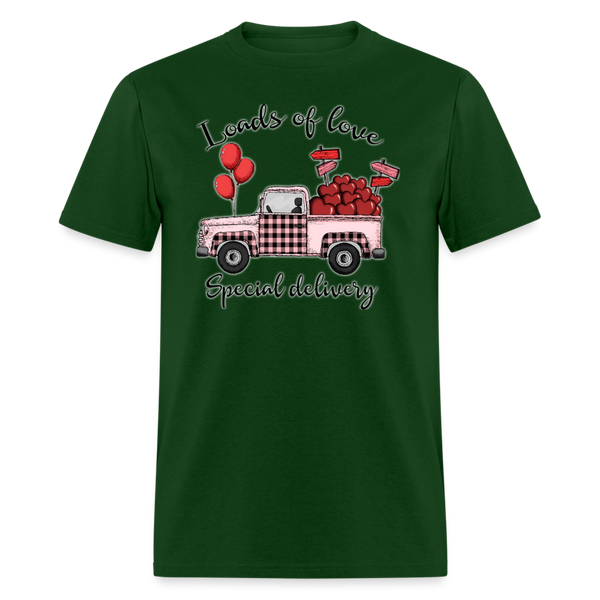 66026 1/4S Loads Of Love Special Delivery TSHIRT - forest green